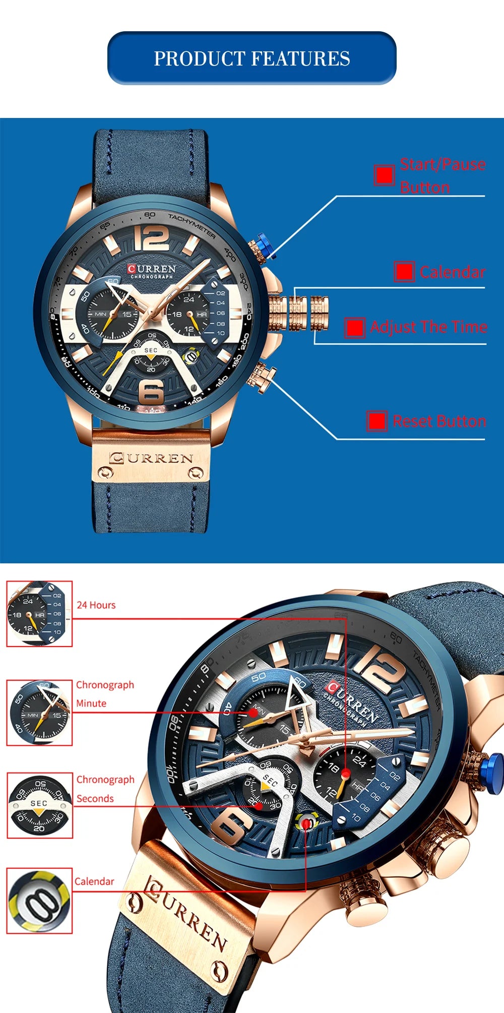 CURREN Casual Sport Watch for Men