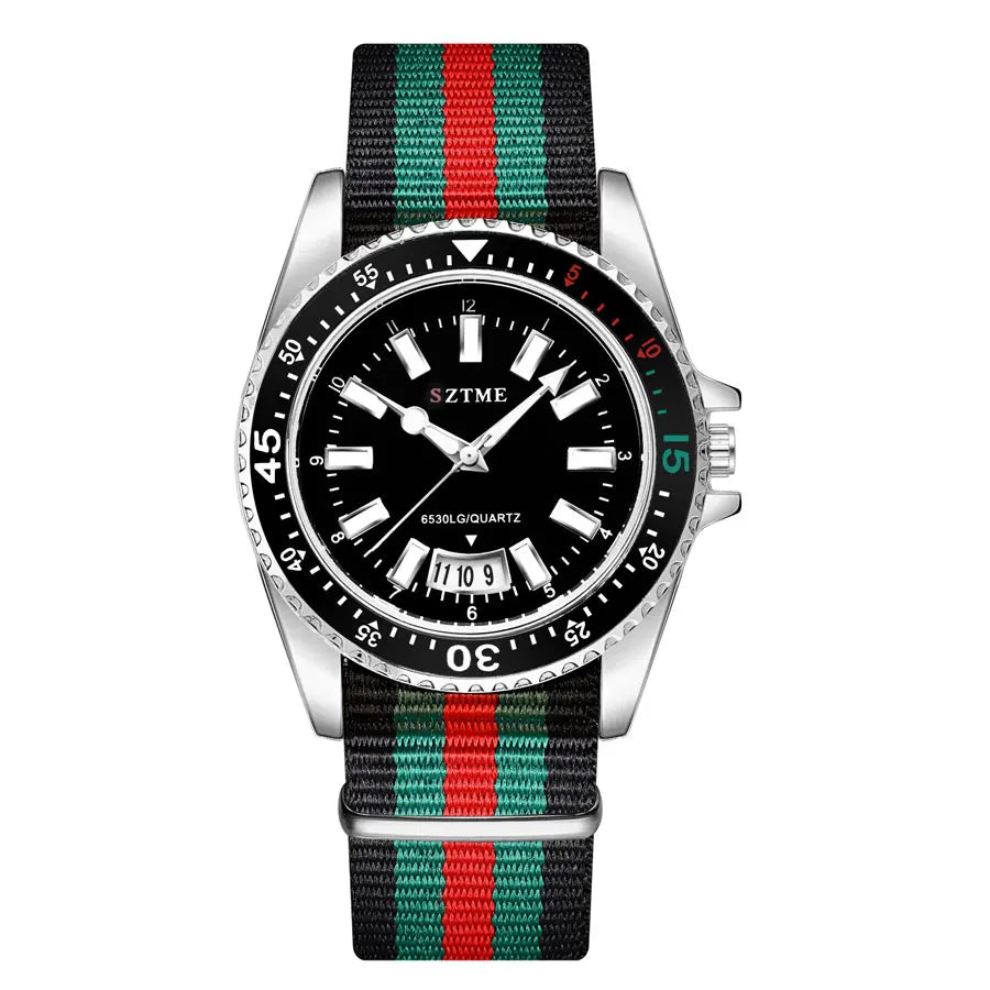 New fashionable men's nylon strap calendar watch