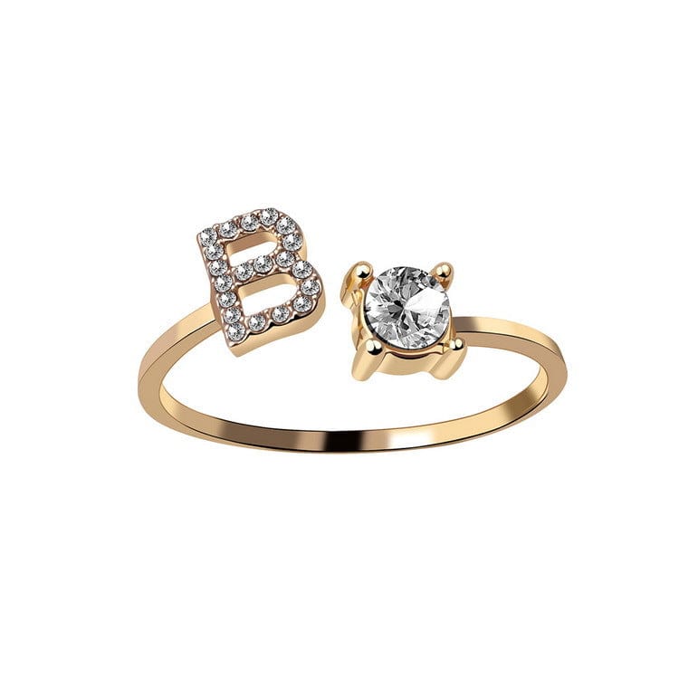Adjustable Intial Letter Ring