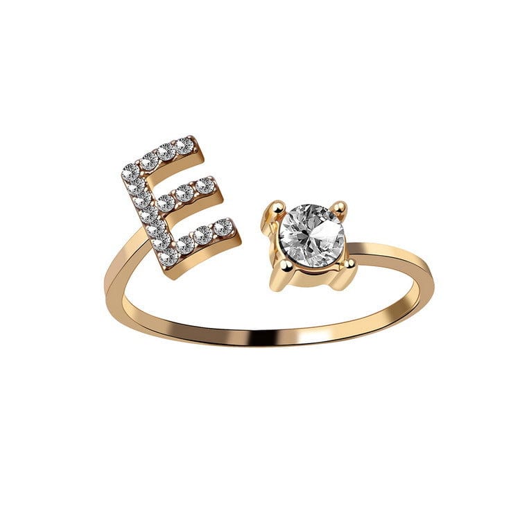 Adjustable Intial Letter Ring