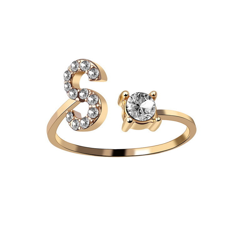 Adjustable Intial Letter Ring