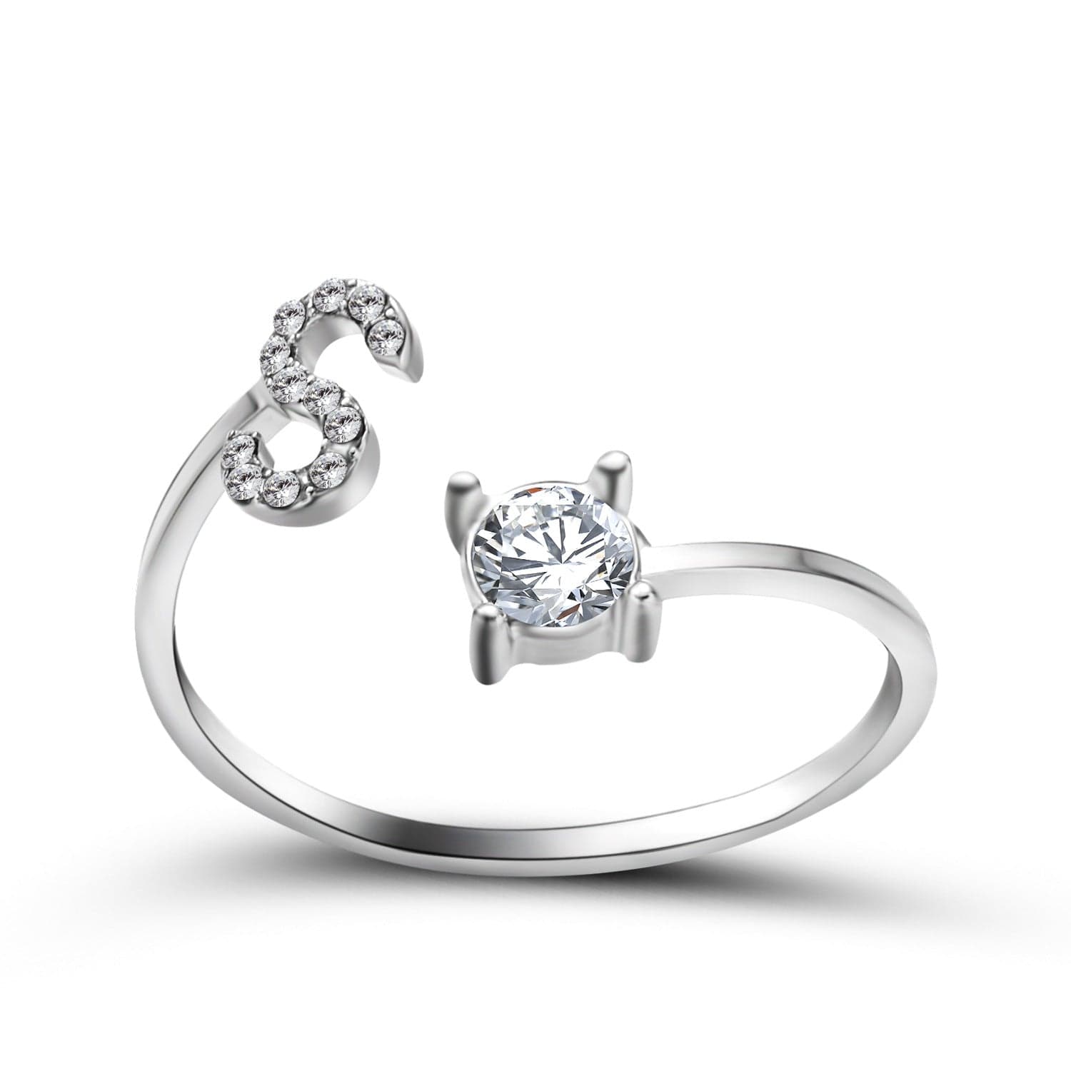 Adjustable Intial Letter Ring