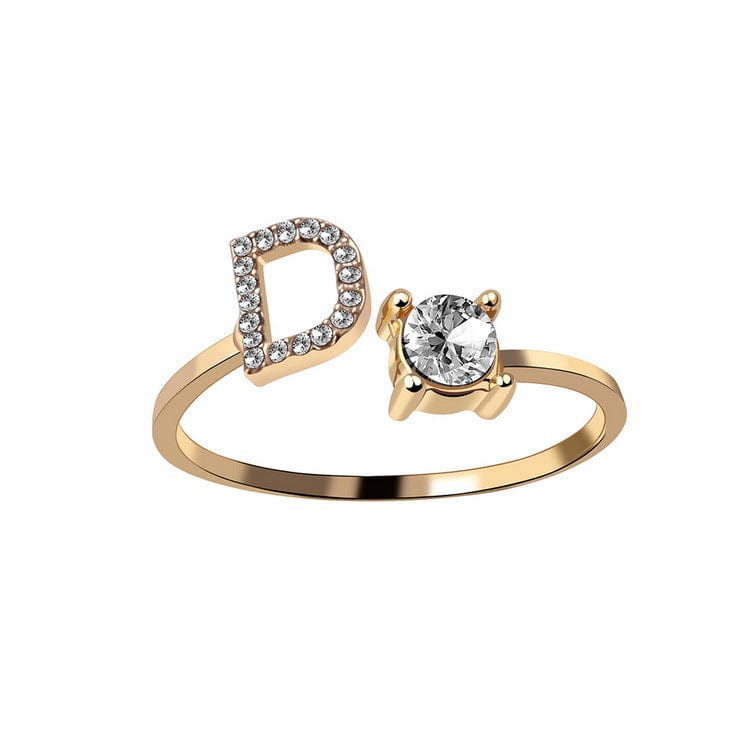 Adjustable Intial Letter Ring