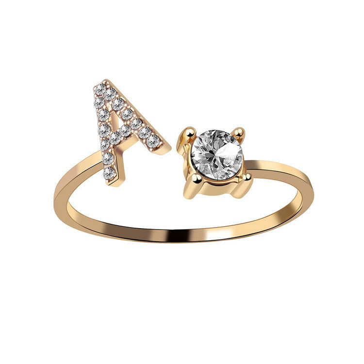 Adjustable Intial Letter Ring