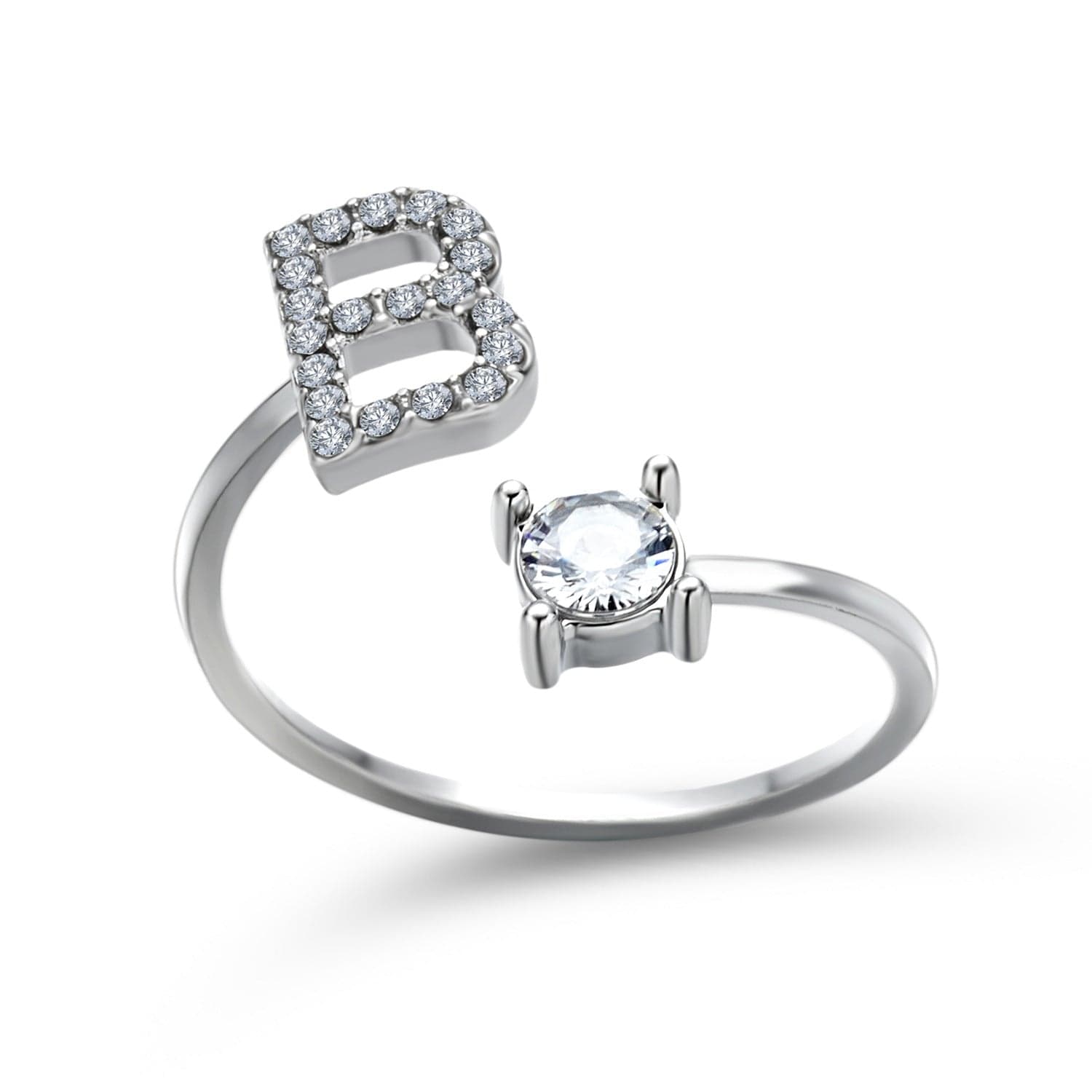 Adjustable Intial Letter Ring