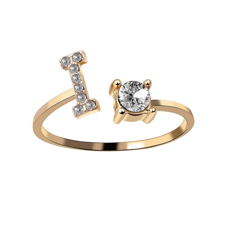 Adjustable Intial Letter Ring
