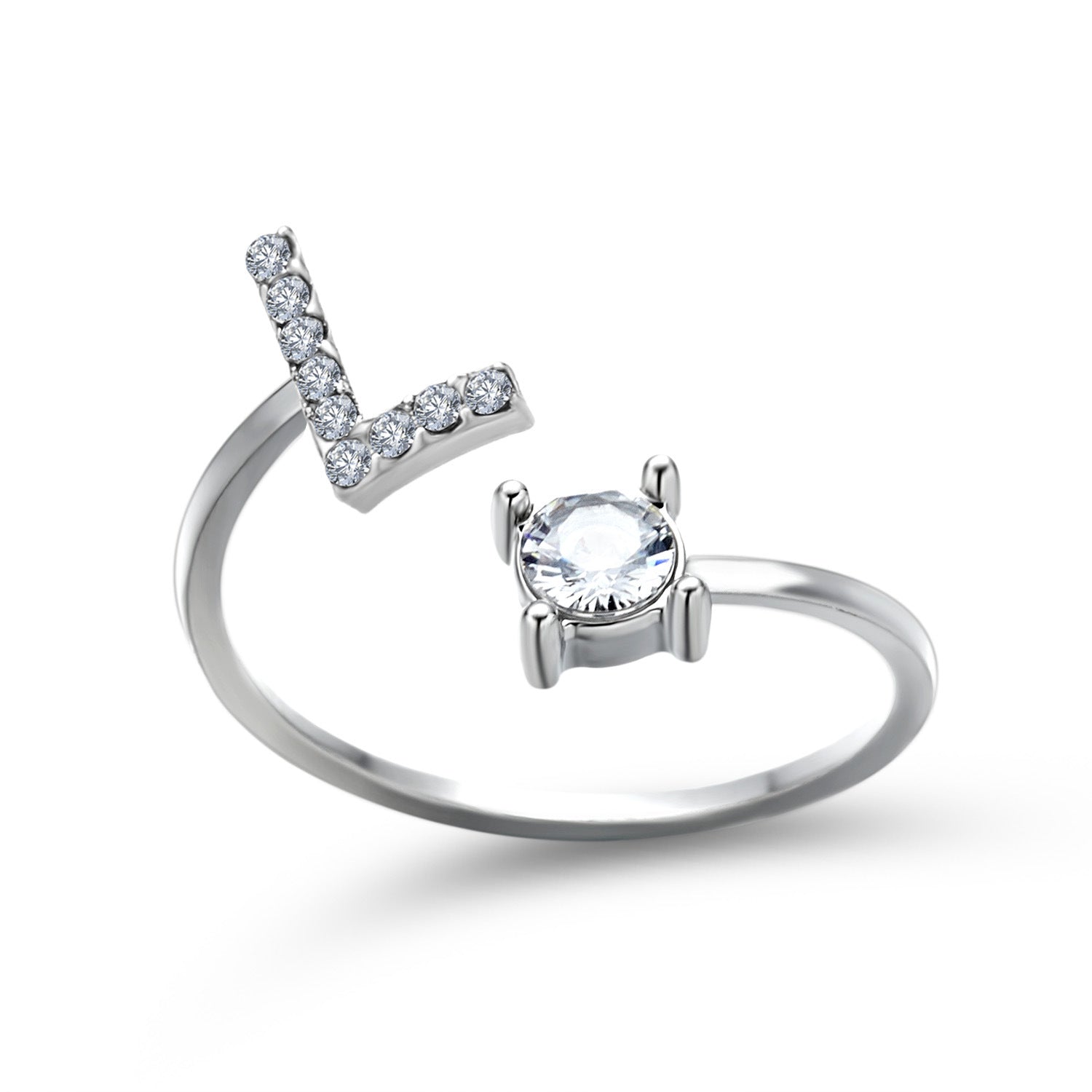 Adjustable Intial Letter Ring