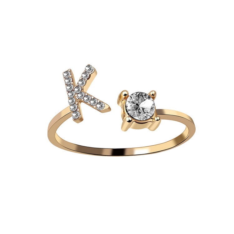 Adjustable Intial Letter Ring
