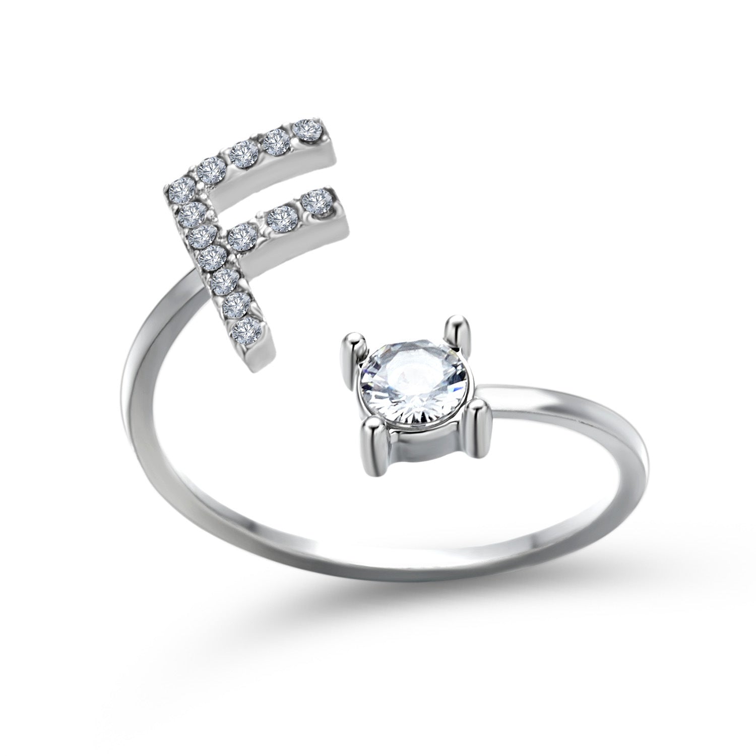 Adjustable Intial Letter Ring