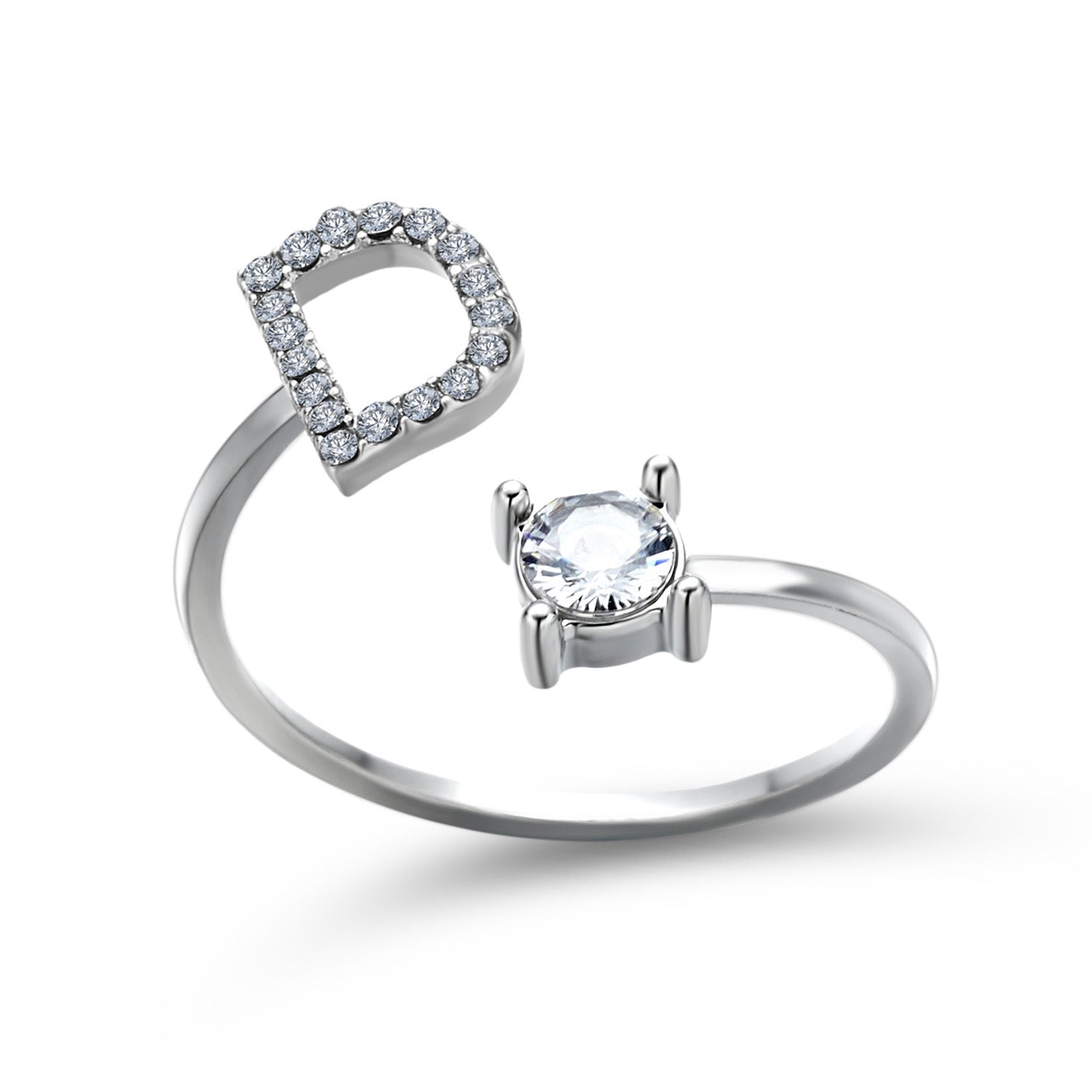Adjustable Intial Letter Ring