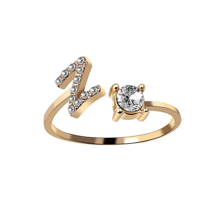 Adjustable Intial Letter Ring