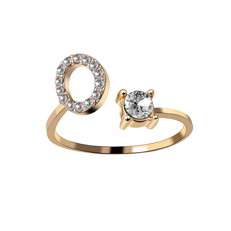 Adjustable Intial Letter Ring