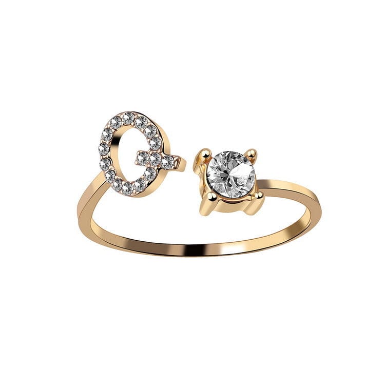 Adjustable Intial Letter Ring