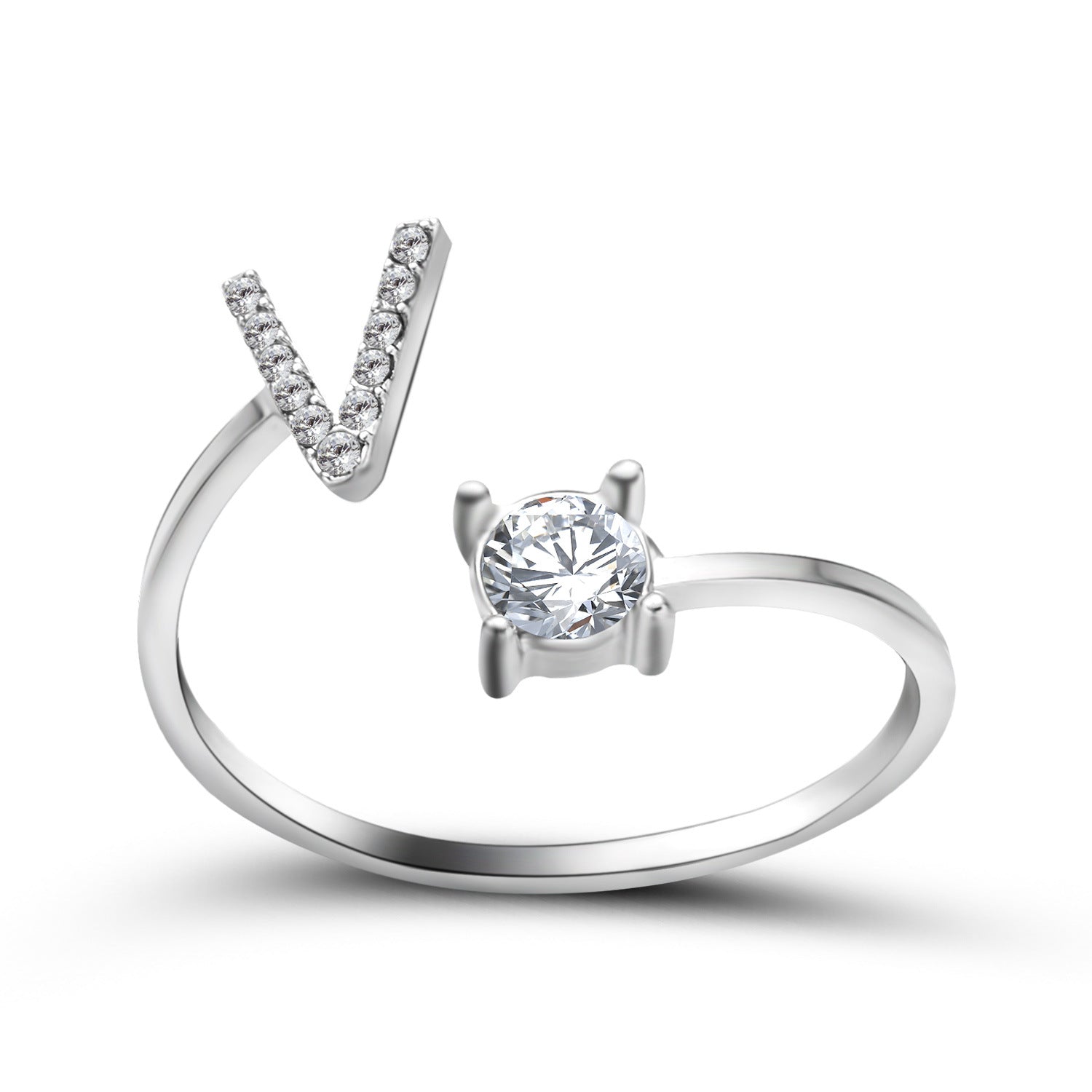 Adjustable Intial Letter Ring