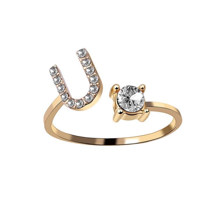 Adjustable Intial Letter Ring