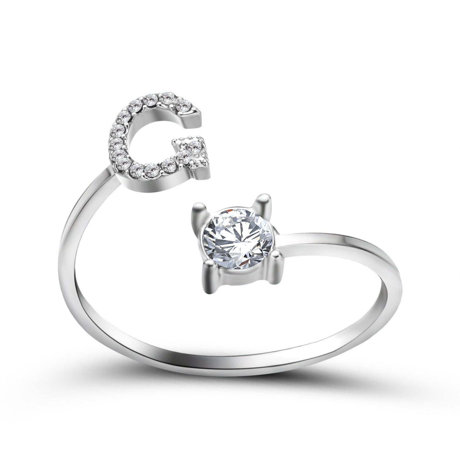 Adjustable Intial Letter Ring