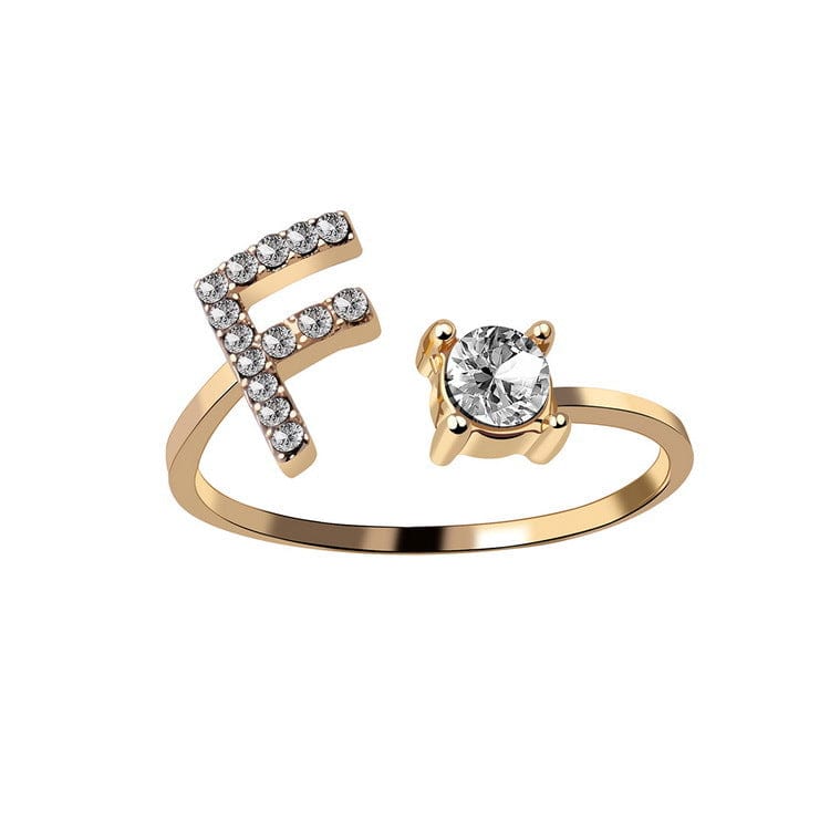 Adjustable Intial Letter Ring