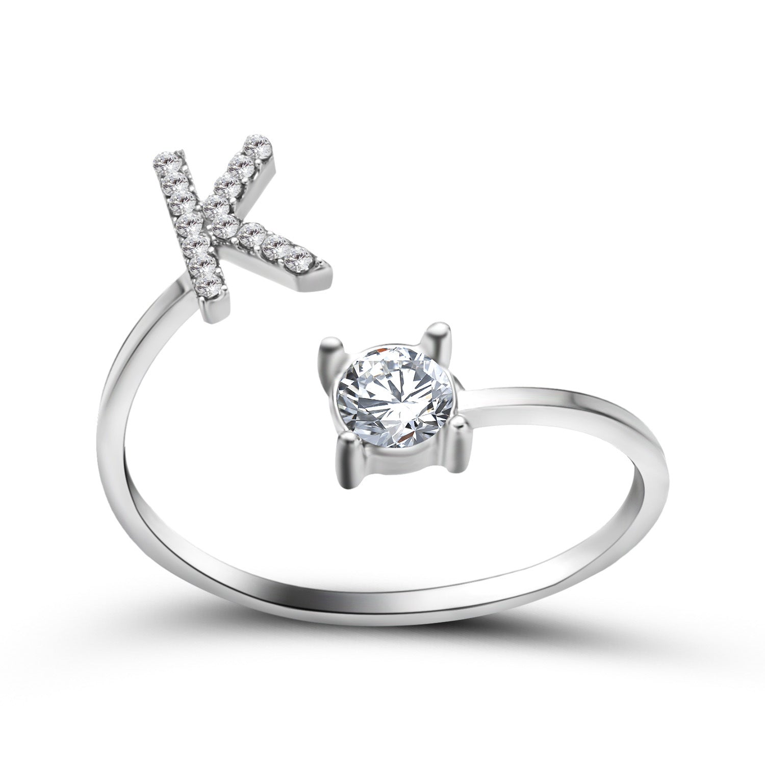 Adjustable Intial Letter Ring