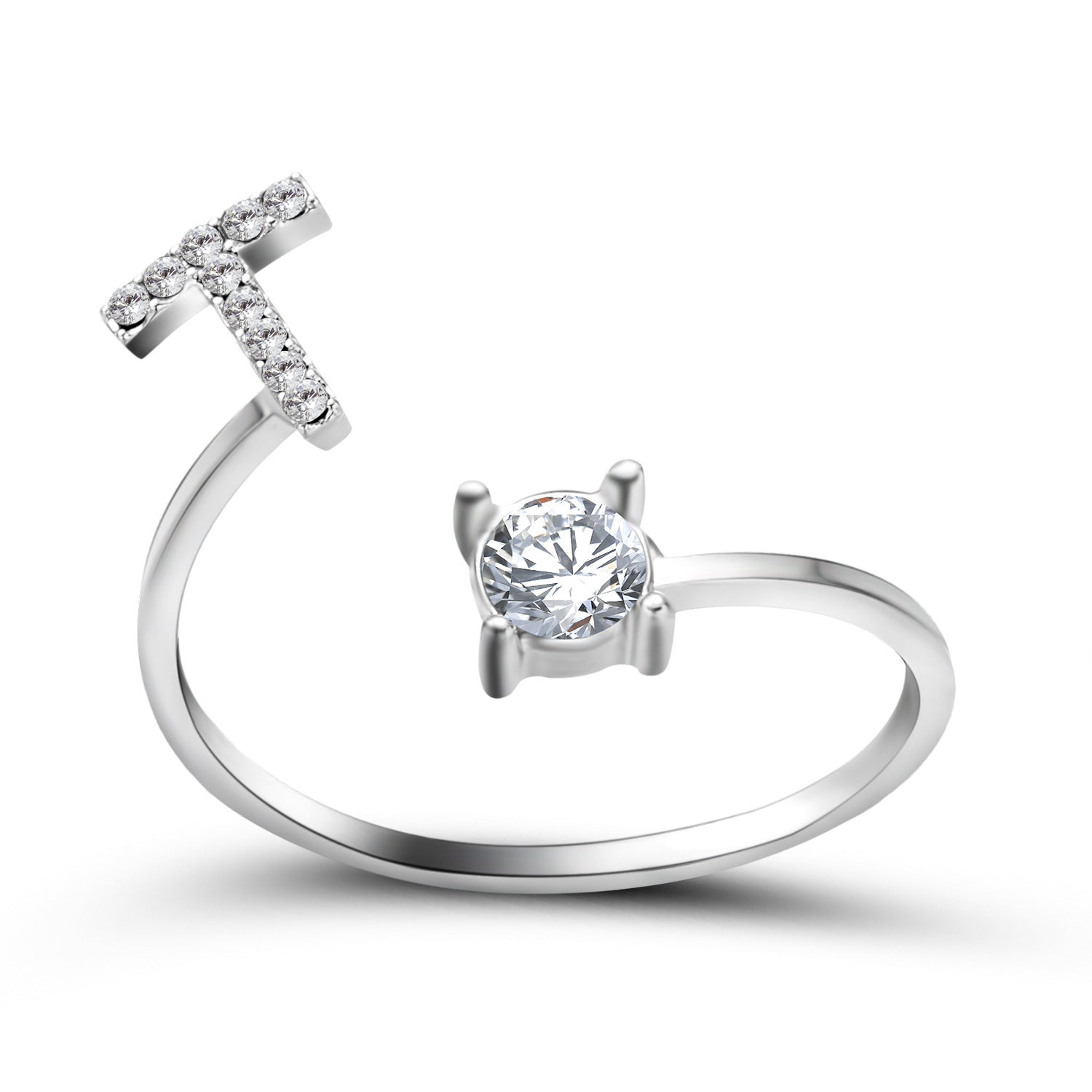 Adjustable Intial Letter Ring