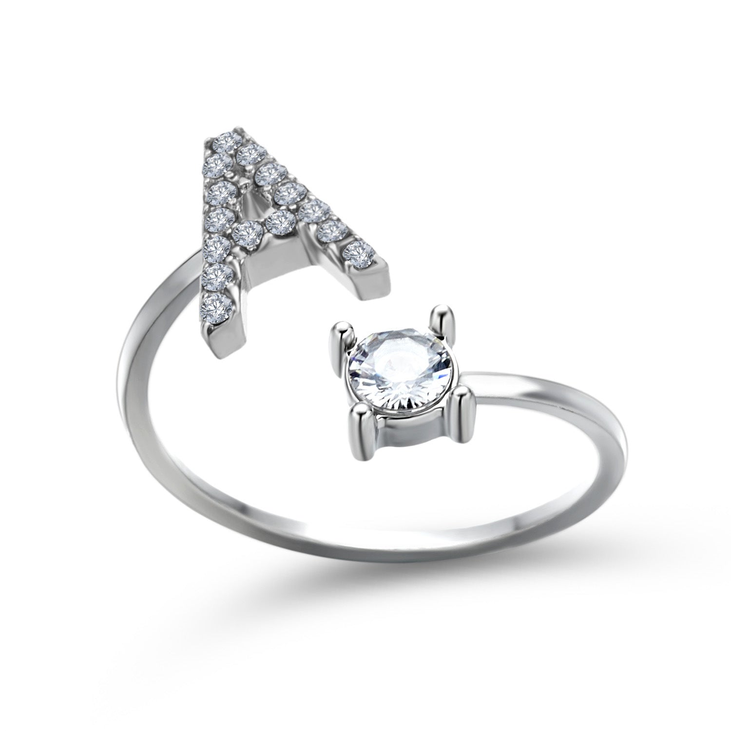 Adjustable Intial Letter Ring