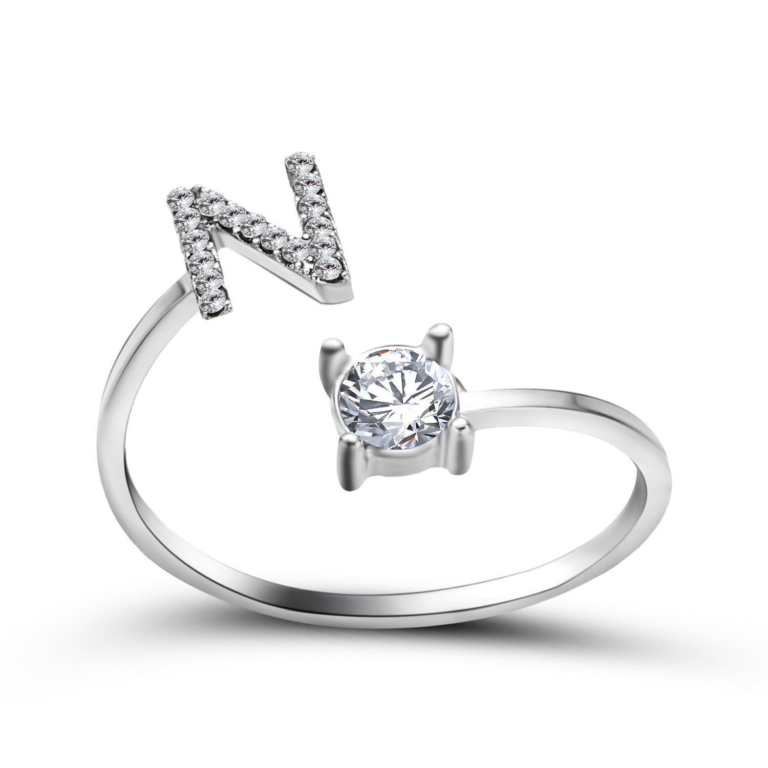 Adjustable Intial Letter Ring