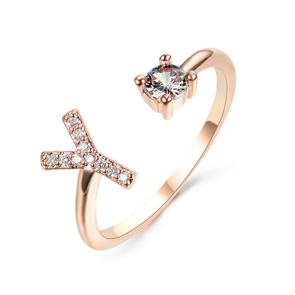 Adjustable Intial Letter Ring
