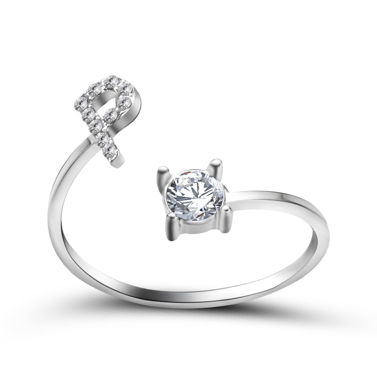 Adjustable Intial Letter Ring