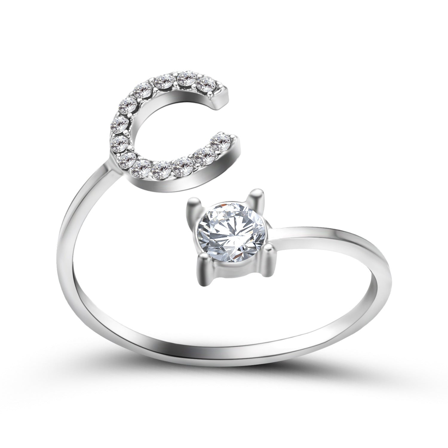 Adjustable Intial Letter Ring