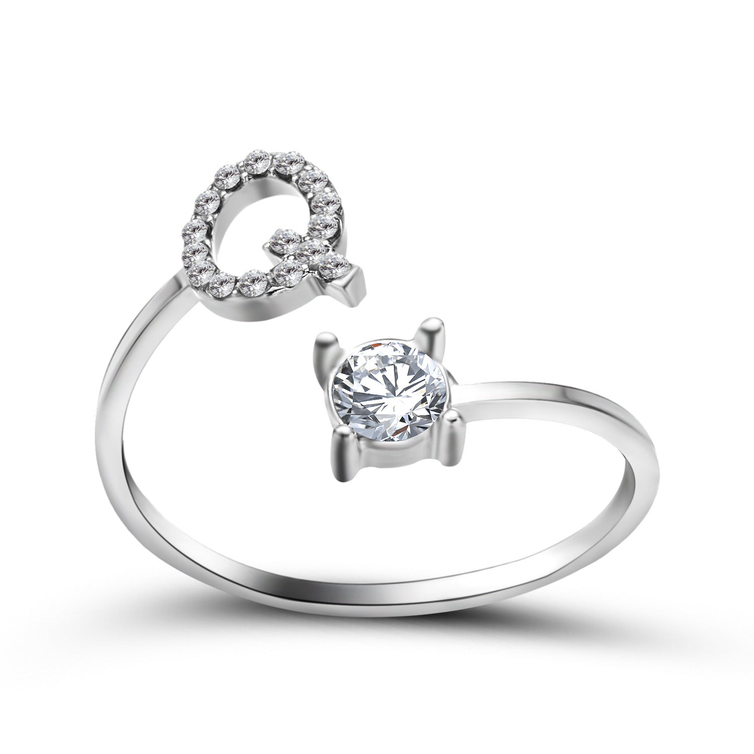 Adjustable Intial Letter Ring