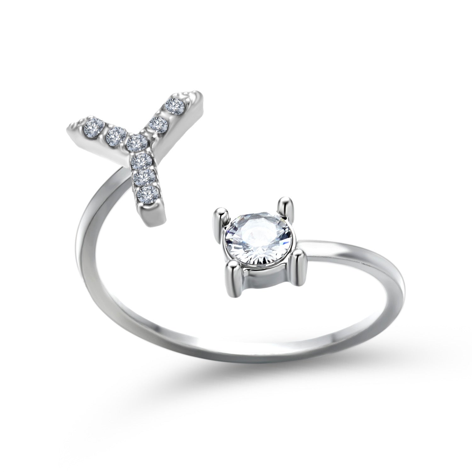 Adjustable Intial Letter Ring