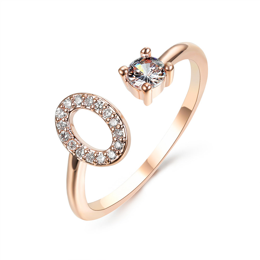Adjustable Intial Letter Ring