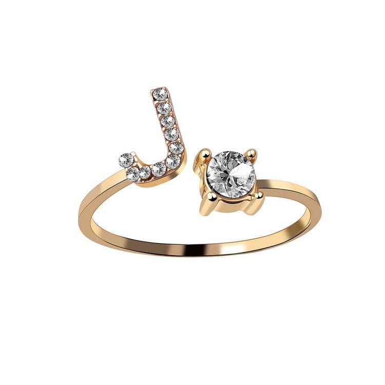 Adjustable Intial Letter Ring