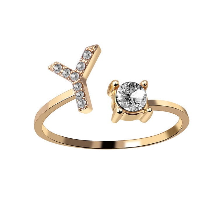 Adjustable Intial Letter Ring
