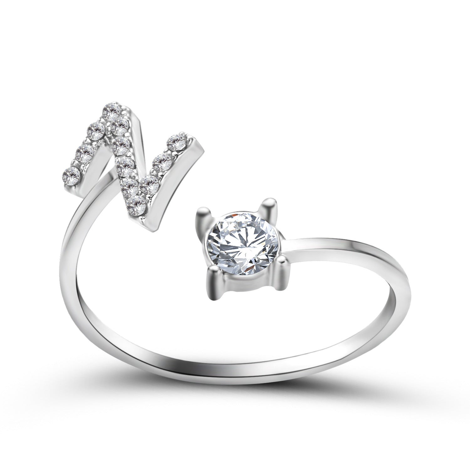 Adjustable Intial Letter Ring