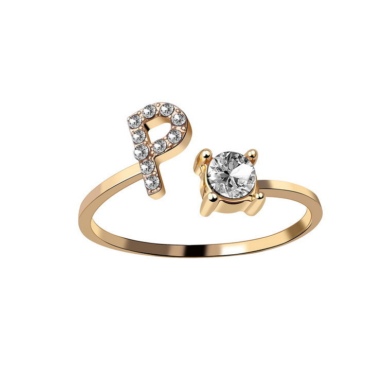 Adjustable Intial Letter Ring