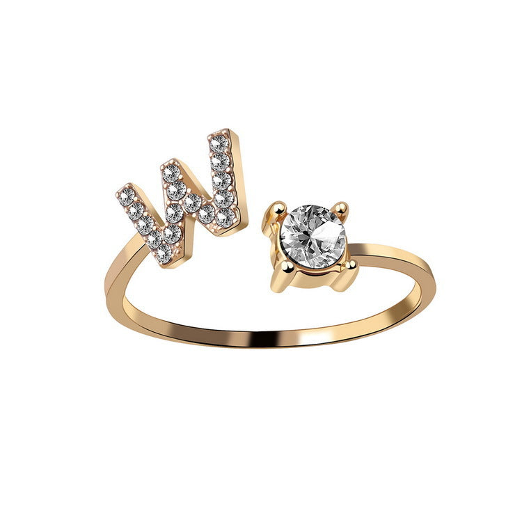 Adjustable Intial Letter Ring