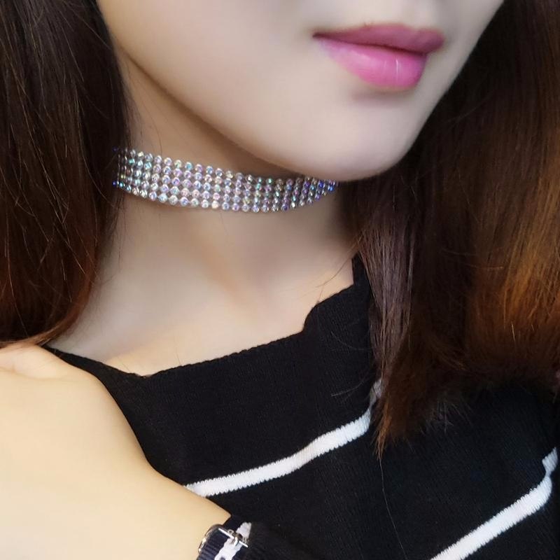rhinestone faux planet saturn pearl necklace