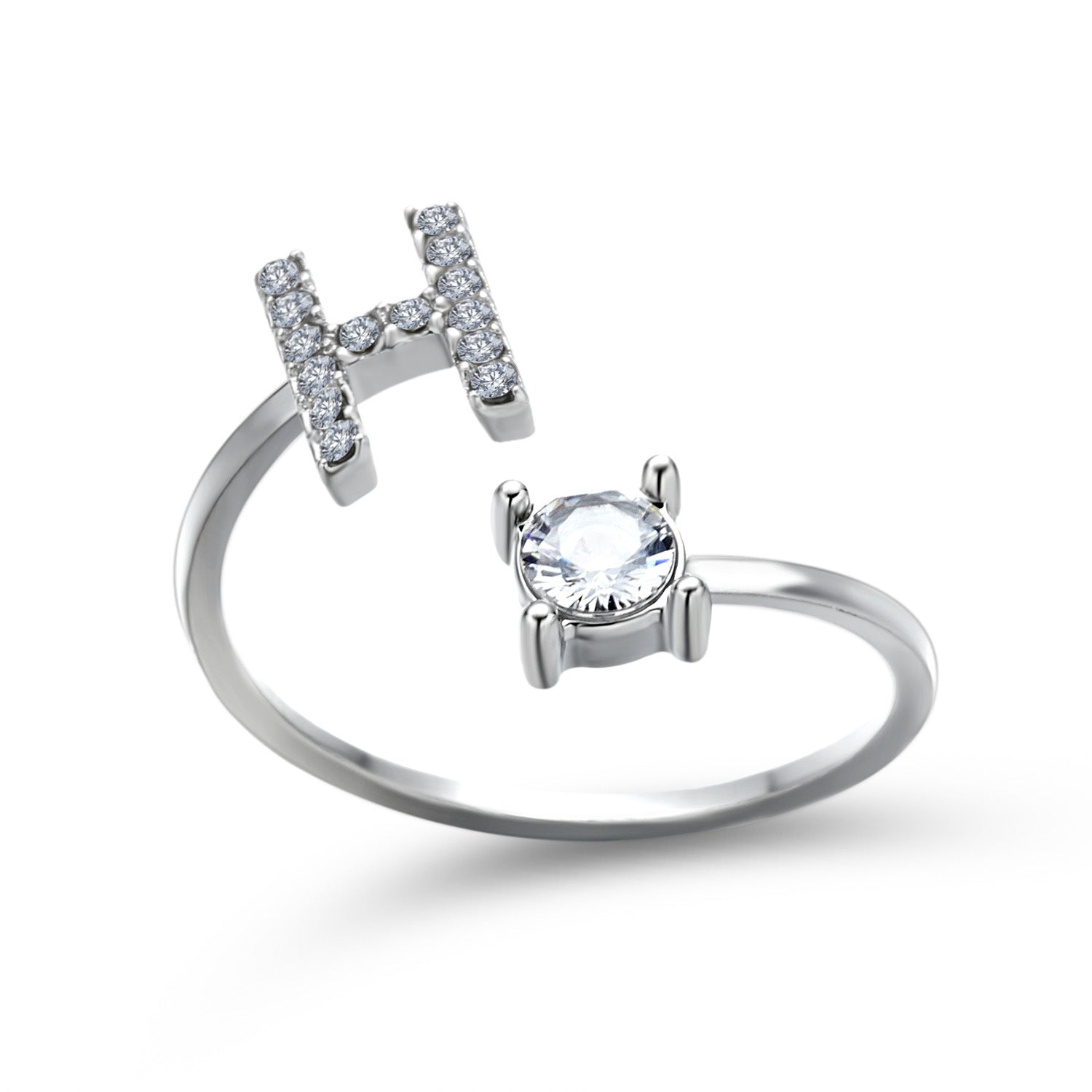 Adjustable Intial Letter Ring