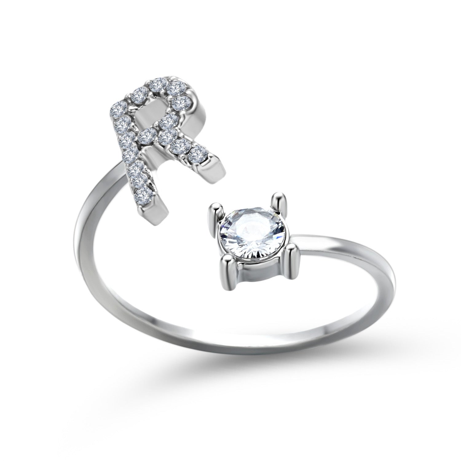 Adjustable Intial Letter Ring