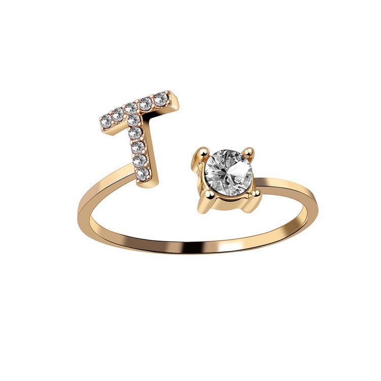 Adjustable Intial Letter Ring