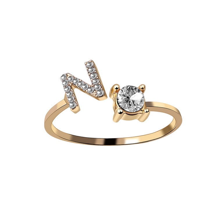 Adjustable Intial Letter Ring