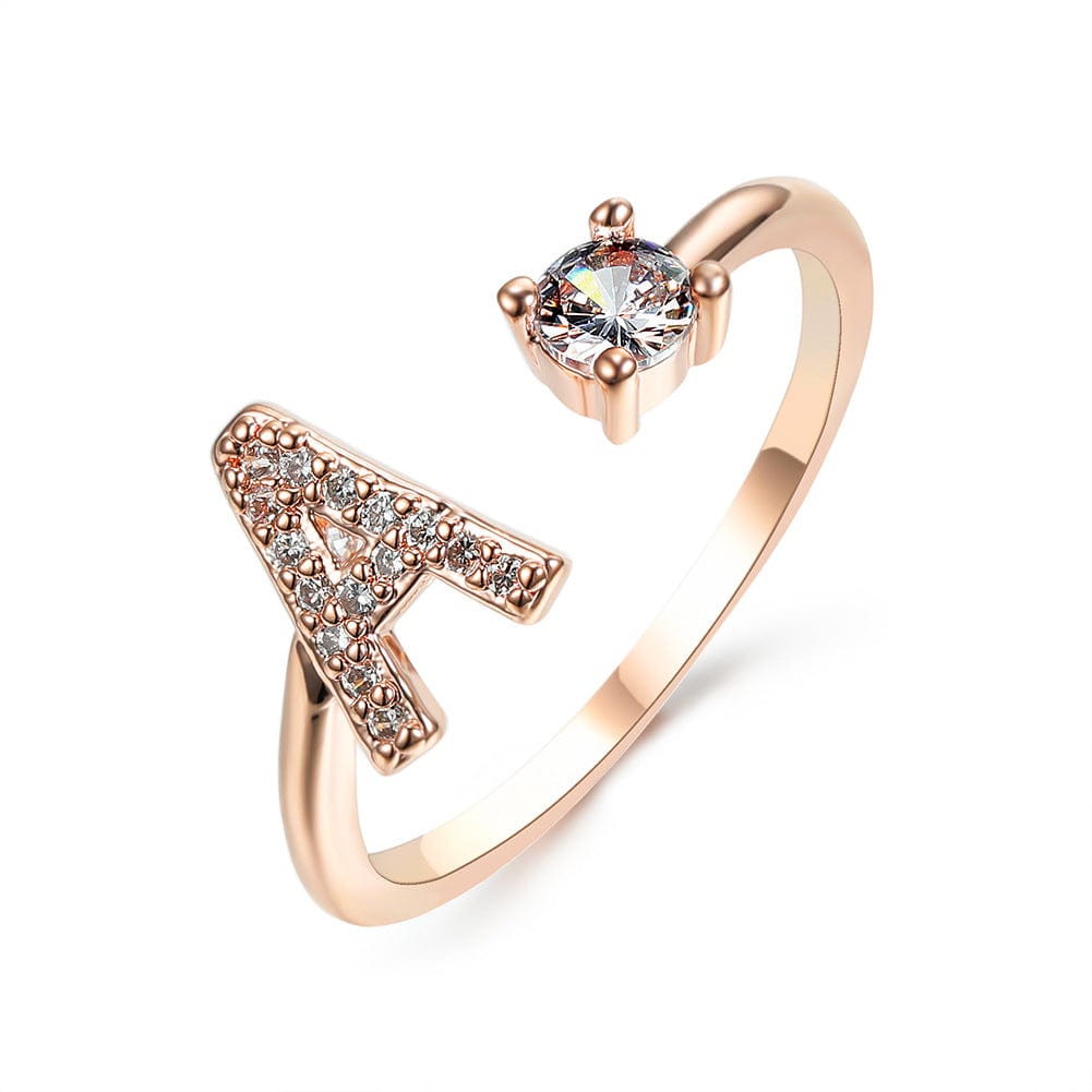 Adjustable Intial Letter Ring