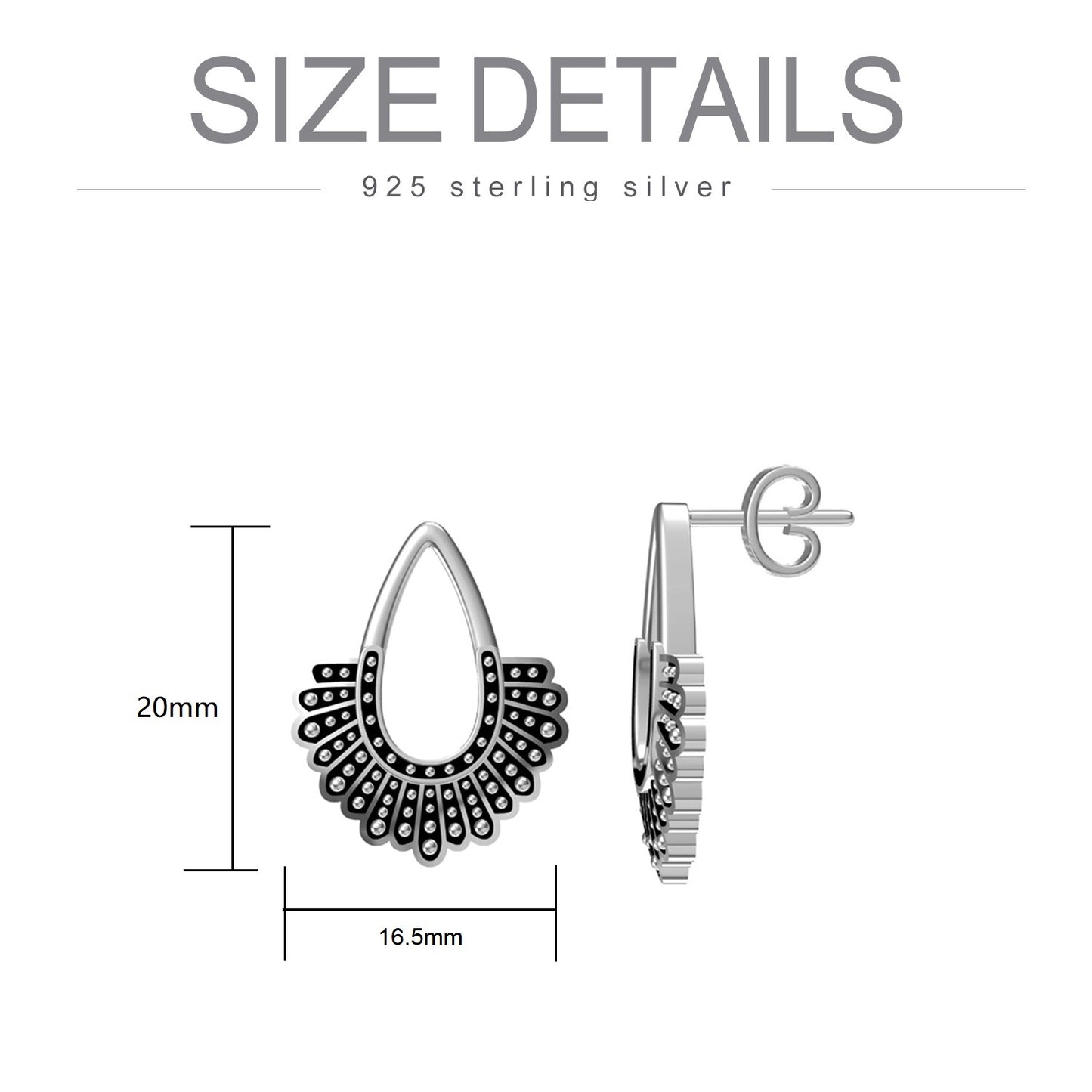 RBG Dissent Collar 925 Sterling Silver Earrings