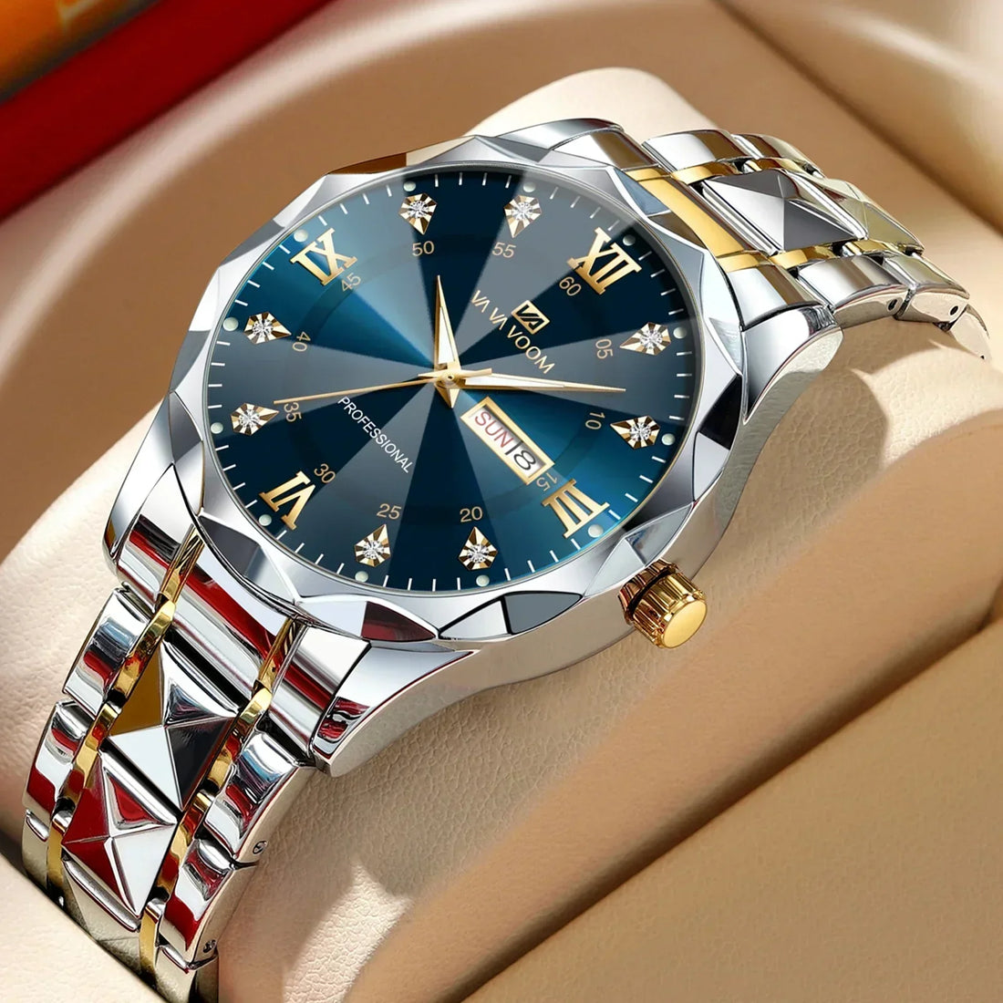 Why the Men’s Luxury Diamond Blue & Gold Watch is a Must-Have Timepiece for Modern Gentlemen