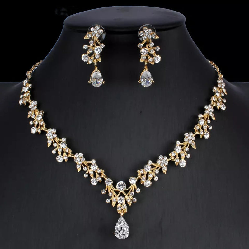 Golden Zircon Bridal Jewelry Set