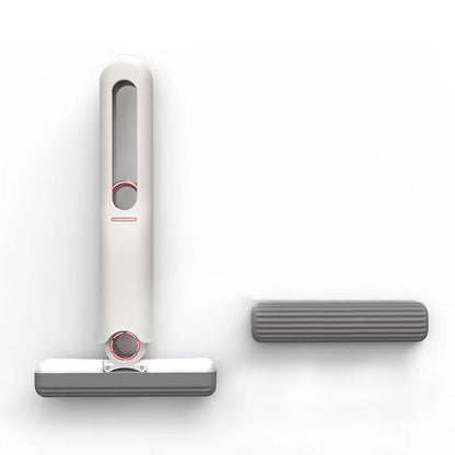 White and gray cleaning tool with a squeegee on a white background