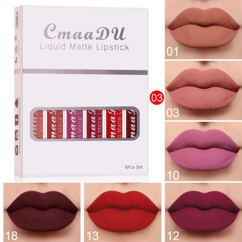Elevate your lip game with our exclusive Matte Non-Stick Cup Waterproof Lipstick Collection – a sophisticated symphony of six captivating shades in each box. Unleash the allure of a velvety matte finish that not only paints your lips in luxurious perfection but also defies expectations with its non-stick cup effect, ensuring all-day glamour that withstands every challenge.