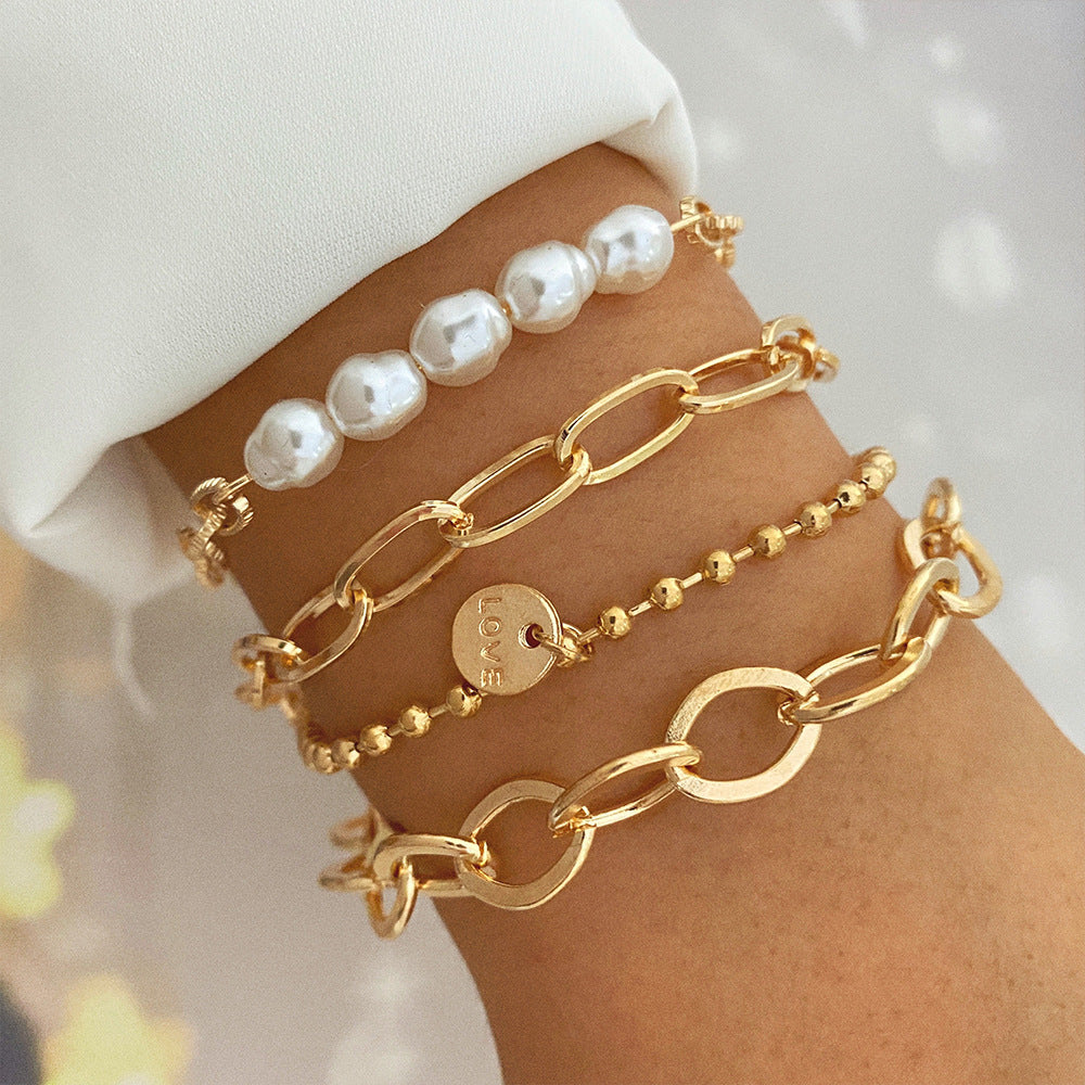 2222..#HeartPearlBraceletSet #MultiLayerChainBracelet #RetroStyleJewelry #StarShapedCharmBracelet #AlloyBraceletCollection #TimelessFashionAccessories #CelestialInspiredJewelry #CreativeHeartDesign #StylishBraceletSet #GiftWorthyJewelry #TrendyRetroAccessories #ElegantPearlDetailing #VersatileFashionStatements #ChicWhimsicalBracelet #HeartfeltGiftIdeas