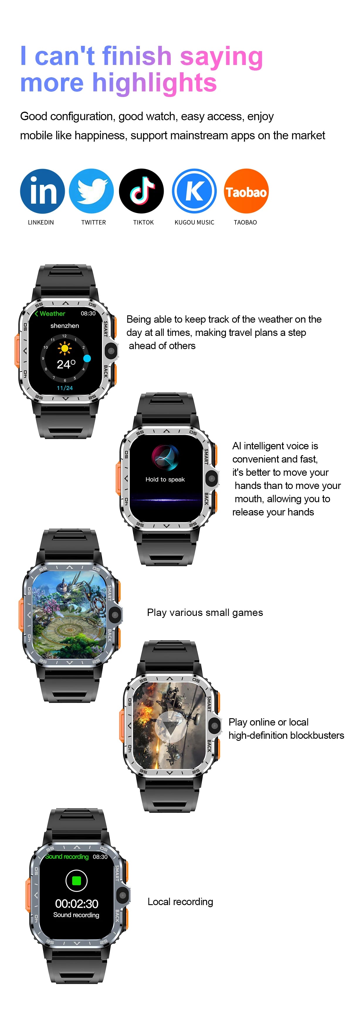 Valdus Android Smart Watch for Men