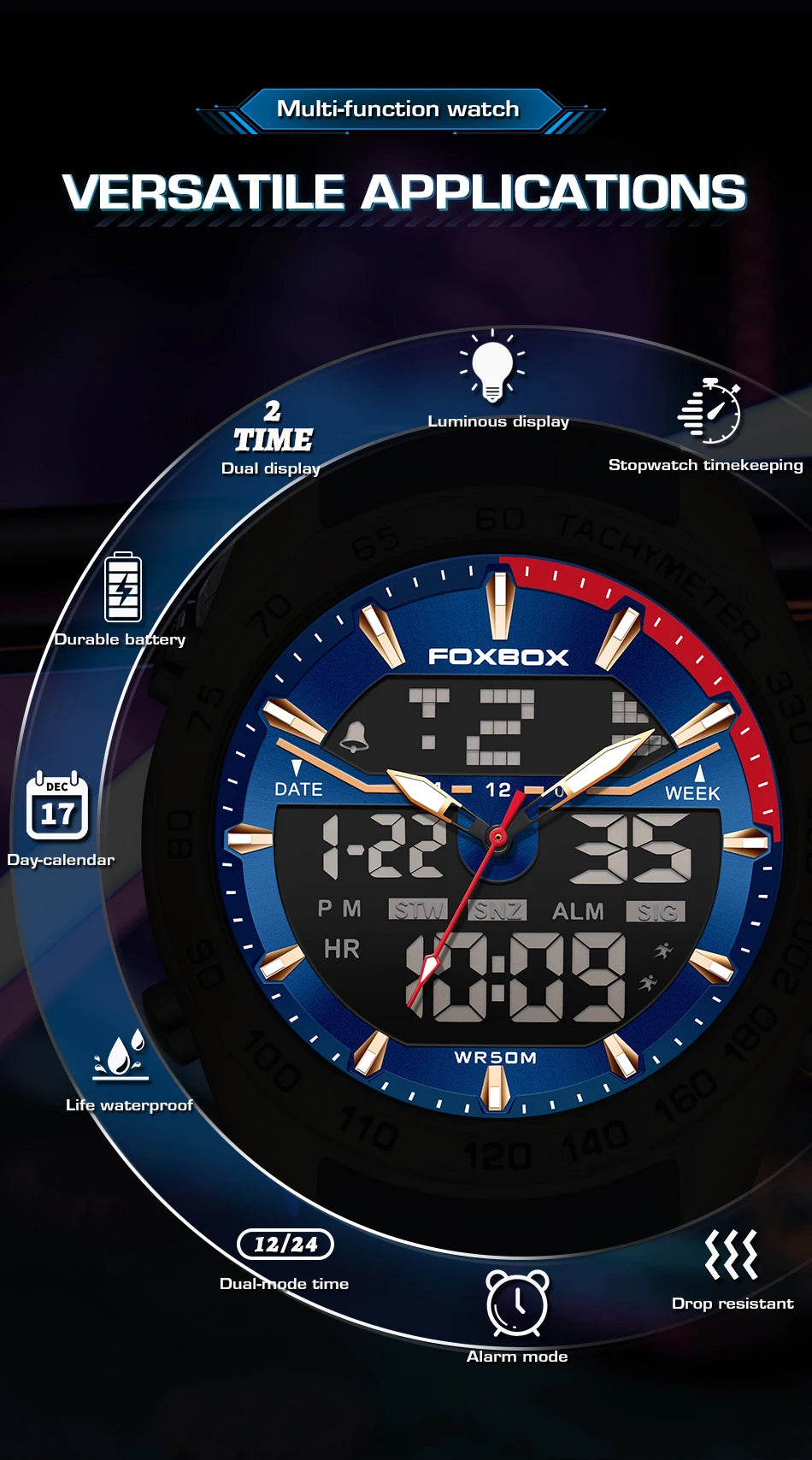 FOXBOX Fashion Military Watch